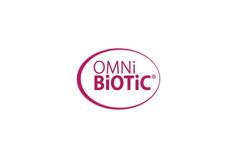 Logo von OMNi BiOTiC in rot auf weißem Hintergrund, oval umrandet.