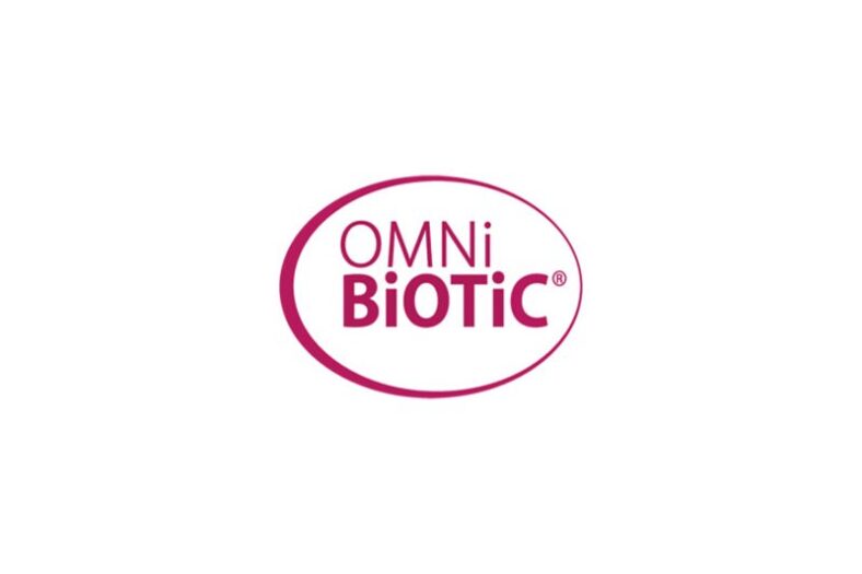 Logo von OMNi BiOTiC in rot auf weißem Hintergrund, oval umrandet.