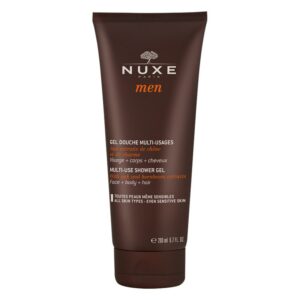 Braune Tube mit Duschgel für Männer, enthält Extrakte aus Eiche und Hornbeam, 200 ml.