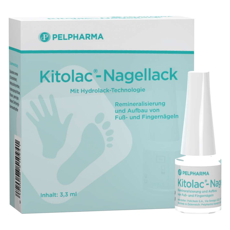 Kitolac-Nagellack von Pelpharma zur Remineralisierung und zum Aufbau von Fuß- und Fingernägeln, 3,3 ml.