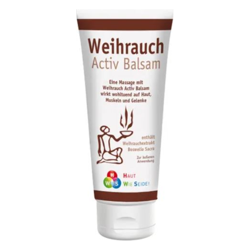 Tube mit Weihrauch Activ Balsam für Massage, wirkt wohltuend auf Haut, Muskeln und Gelenke.