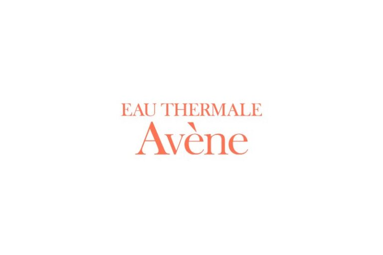 Logo von Eau Thermale Avène in einem klaren, modernen Schriftzug mit orangefarbenem Schriftzug auf weißem Hintergrund.